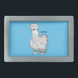 Silkie chicken cartoon illustration belt buckle<br><div class="desc">Silkie chicken cartoon illustration</div>