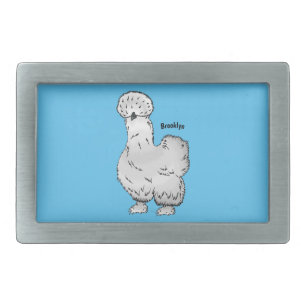 Silkie chicken cartoon illustration belt buckle