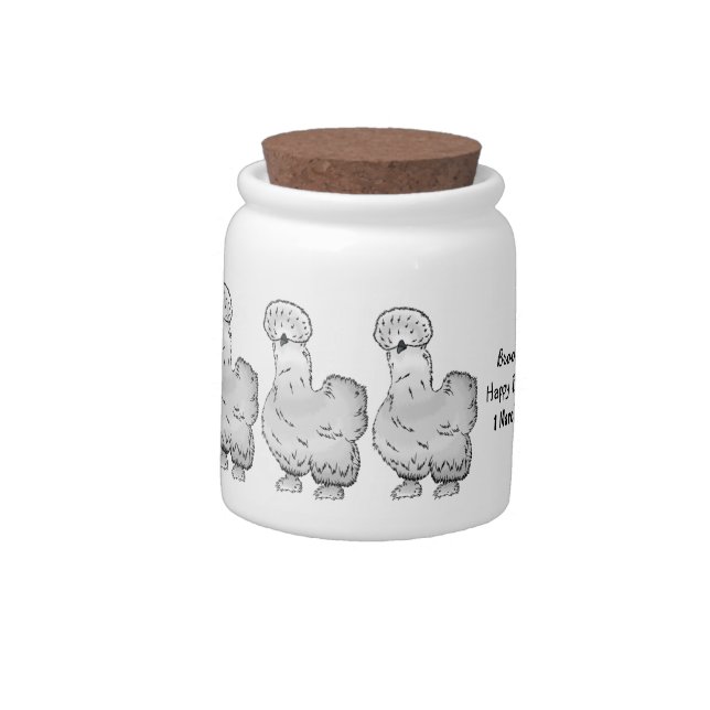 Silkie chicken cartoon illustration candy jar (Left)