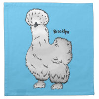 Silkie chicken cartoon illustration