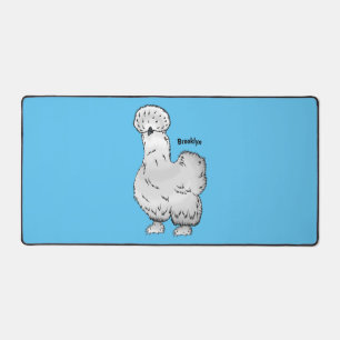 Silkie chicken cartoon illustration  desk mat