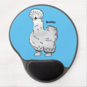 Silkie chicken cartoon illustration  gel mouse pad