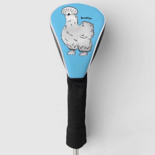 Silkie chicken cartoon illustration  golf head cover