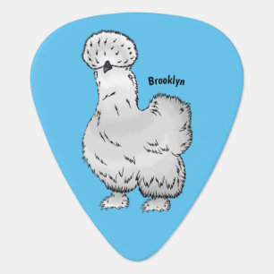 Silkie chicken cartoon illustration guitar pick
