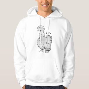 Silkie chicken cartoon illustration hoodie
