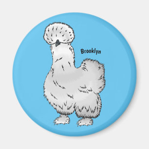 Silkie chicken cartoon illustration magnet