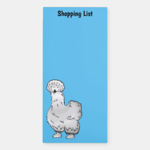 Silkie chicken cartoon illustration magnetic notepad