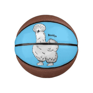 Silkie chicken cartoon illustration  mini basketball