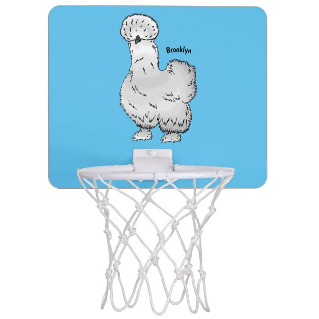 Silkie chicken cartoon illustration mini basketball hoop (Front)