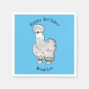 Silkie chicken cartoon illustration napkins