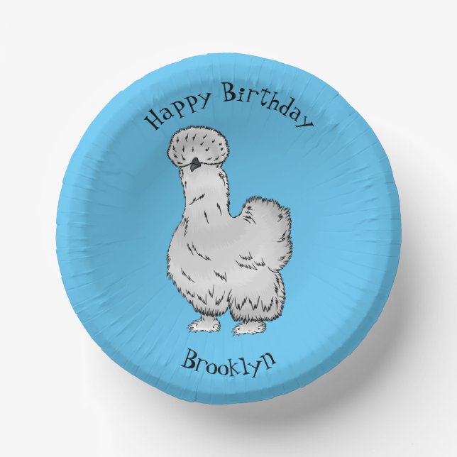 Silkie chicken cartoon illustration paper bowls (Front)