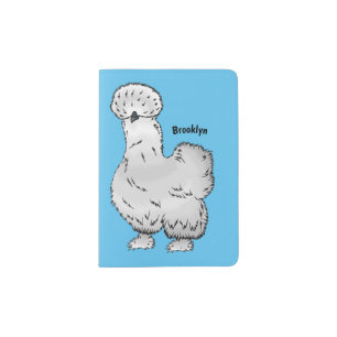 Silkie chicken cartoon illustration passport holder