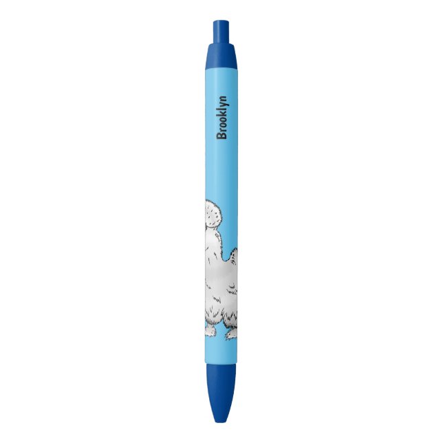 Silkie chicken cartoon illustration   pen (Front Vertical)