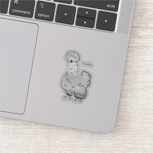 Silkie chicken cartoon illustration sticker