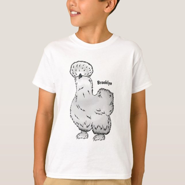 Silkie chicken cartoon illustration  T-Shirt (Front)