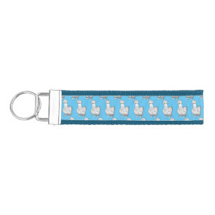 Silkie chicken cartoon illustration  wrist keychain