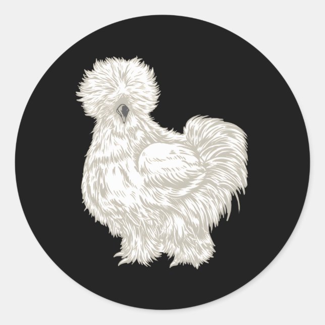 Silkie Chicken Classic Round Sticker (Front)