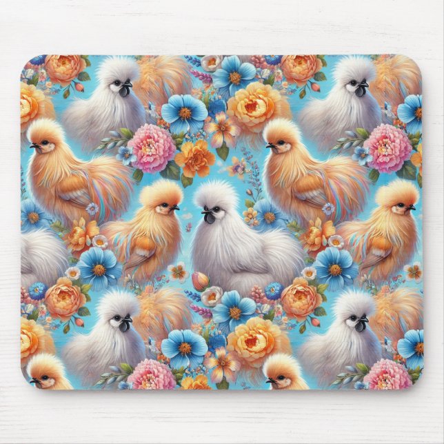 Silkie Chicken Colorful Cheery & Cute Mousepad (Front)