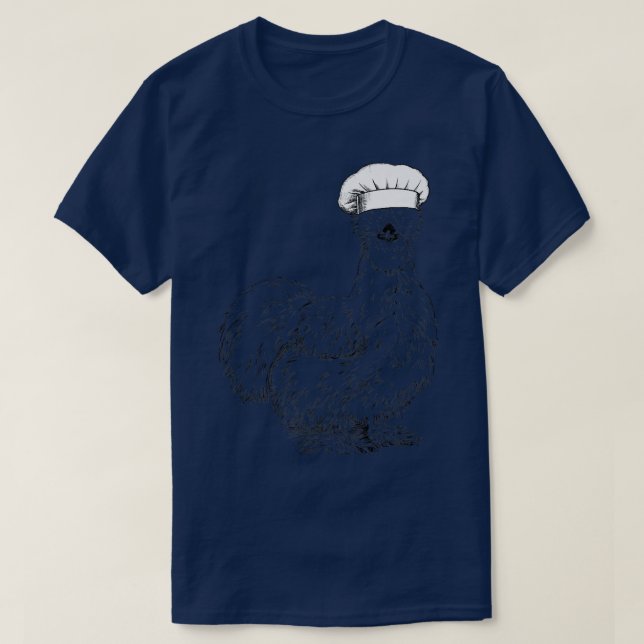 Silkie Chicken Farm Animal Chef Funny Cooking Cook T-Shirt (Design Front)