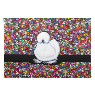 Silkie Chicken Joyful Garden Cloth Placemat