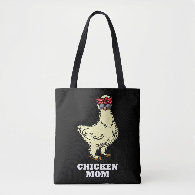 Silkie Chicken Mom Funny Chicken Farmer Mother Tote Bag (Front)