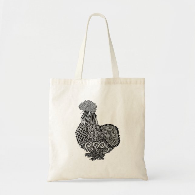 silkie chicken tote bag (Front)