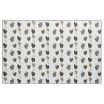 Silkie chickens fabric