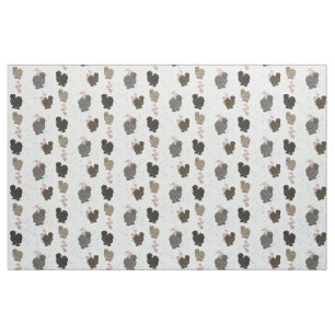 Silkie chickens fabric