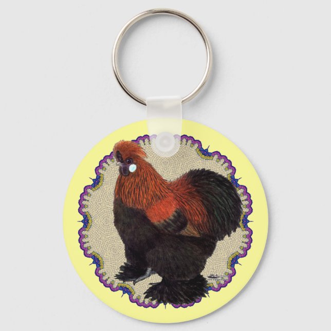 Silkie Circle Keychain (Front)