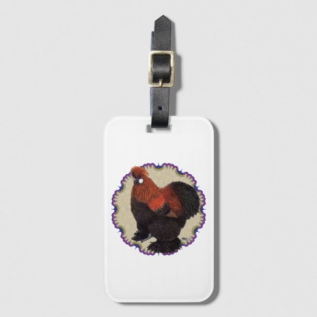 Silkie Circle Luggage Tag (Front Vertical)