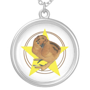 Silkie Red Chick Star Silver Plated Necklace