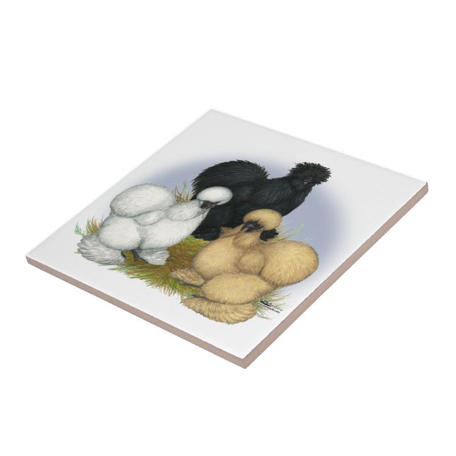 Silkie Trio Ceramic Tile (Side)