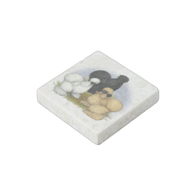 Silkie Trio Stone Magnet (Angled)