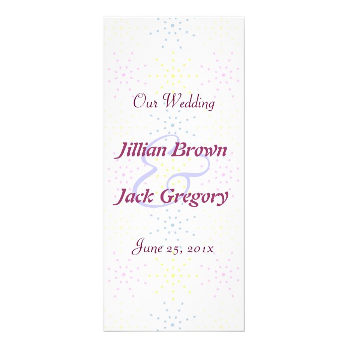 Silktones Dotty White Wedding Program Rack Card