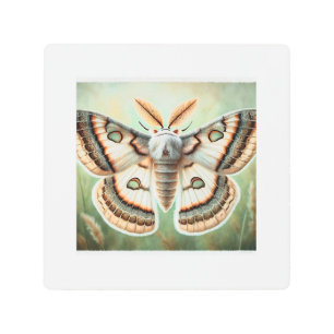 Silkworm moth 101024IREF229 - Watercolor Metal Print