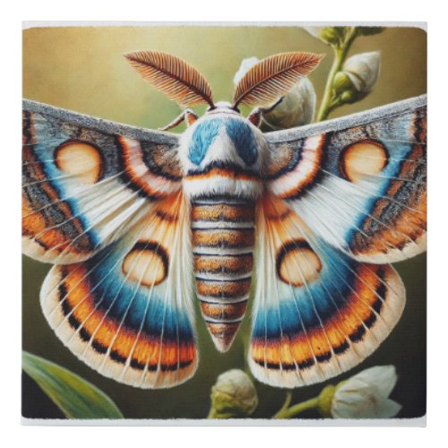 Silkworm moth 240624IREF132 _ Watercolor Faux Canvas Print