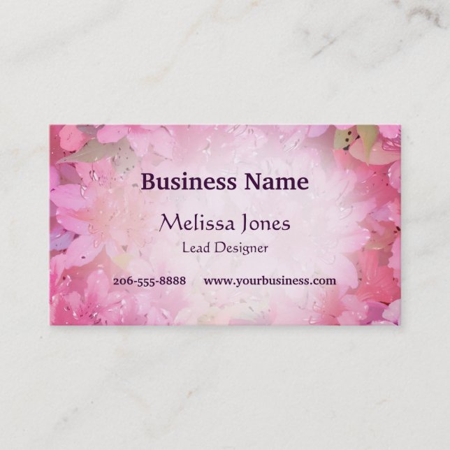 Silky Azaleas Business Card (Front)
