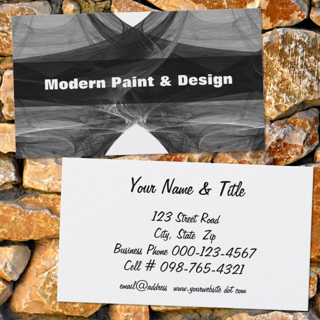 Silky Black and White Abstract Artwork Doula Business Card (Creator Uploaded)