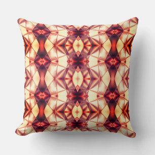 Silky burgundy to cream rapport of virtual shapes throw pillow