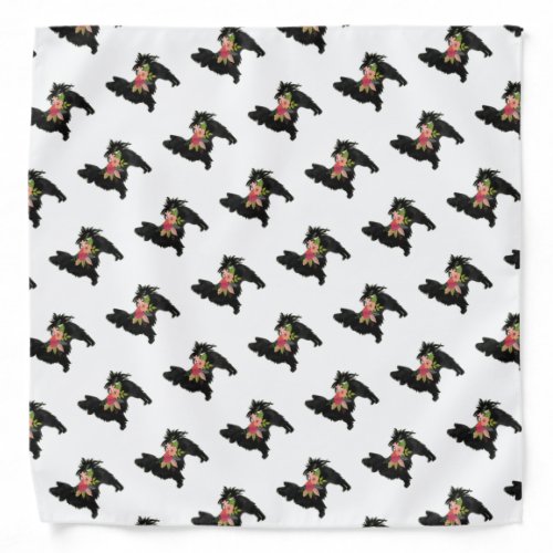 Silky Chihuahua Dog Breed Boho Floral Silhouette Bandana