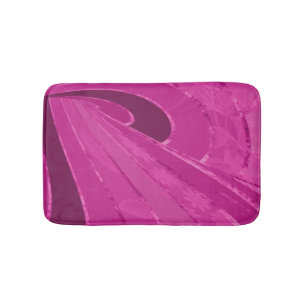 Silky curved lines abstract in pink bath mat