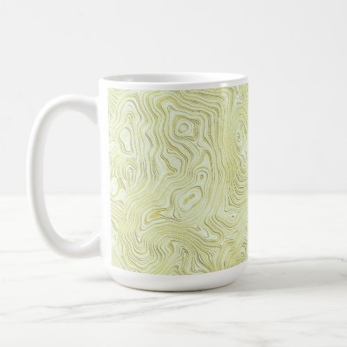 Silky Faux Moire Pattern in Shimmering Yellow Coffee Mug