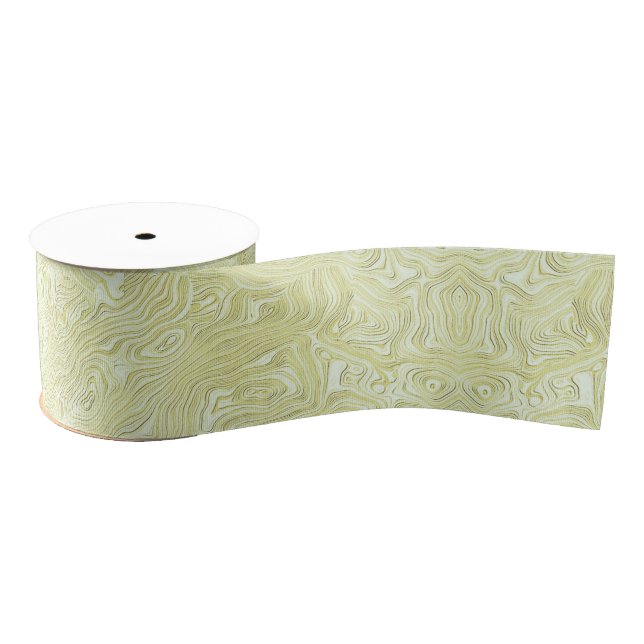 Silky Faux Moire Pattern in Shimmering Yellow Grosgrain Ribbon (Spool)