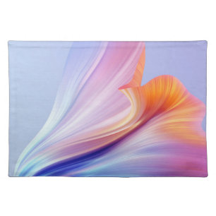 Silky Furl of Floral Bliss Lavender Cloth Placemat