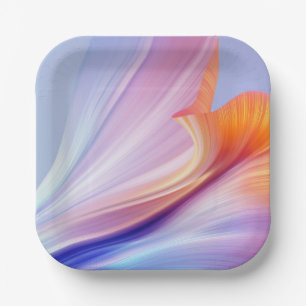 Silky Furl of Floral Bliss Lavender Paper Plates