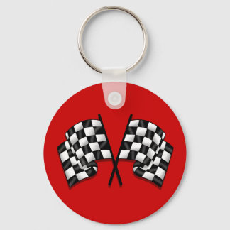 Silky looking Motorsport checker flag gear Keychain