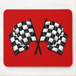 Silky looking Motorsport chequered flag gear Mouse Pad