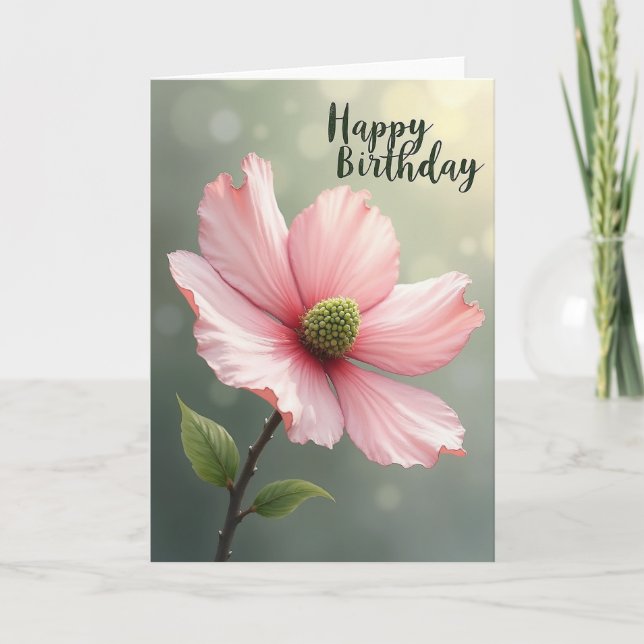 Silky Petal Birthday Card (Front)