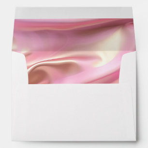 Silky Pink Gold Wedding Envelope