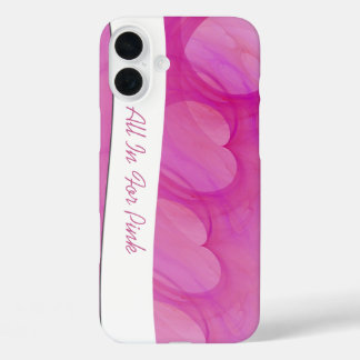 Silky Pink Heart Abstract Line Customized iPhone 16 Plus Case